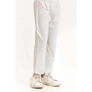 Pyjama blanc 100 % coton popeline KPJ-BLD23-001, doux, respirant, taille élastique avec cordon de serrage, idéal pour la maison, demoiselle d'honneur, offre ODM - Product Image 4