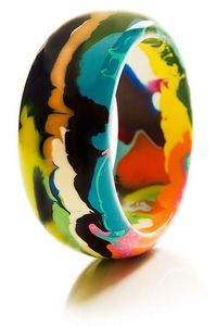 FLAKES Jewelry Resina Acrílico Pulsera Brazalete Exagerado Deslumbrante Multicolor Ancho Irregular Cuadrado Acrílico Pulseras para - Product Image 4