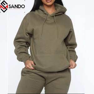 Unisex ecológico 100% algodón 530 gramos de dos piezas Fitness Jogger Gym Set con capucha pantalones de chándal opciones de talla grande conjuntos de Yoga - Product Image 2