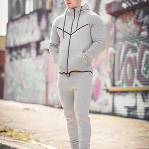 Survêtements de survêtement 100% coton de fabrication élégante pantalons de survêtement empilés impression bouffante 3D pantalons de survêtement évasés de rue pour hommes survêtement - Product Image 2