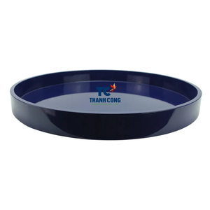 Bandeja Redonda Decorativa de Madera Lacada, Bandeja de Servicio Hecha a Mano con Acabado Brillante para Cocina, Comedor y Servicio de Hotel - Product Image 2