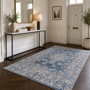 พรมเน็ตไลน์ โฮม เพ้นท์ เดดลิออน สีน้ำเงินกลาง แบบดั้งเดิม ซักได้ - Product Image 5