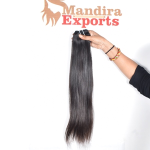 Vente en gros de cheveux vierges non transformés, vendeurs de faisceaux droits et longs noirs, cuticules vierges brutes alignées, cheveux humains indiens Natural Wave - Product Image 2