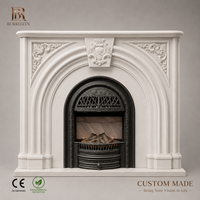 Cheminée décorative de luxe en marbre naturel, personnalisée, avec colonne de statue féminine et fonction chauffante, télécommandée