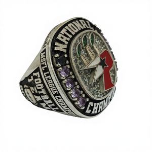 Bague de championnat personnalisée en acier inoxydable et zircon |   Bague d'équipe sportive unisexe moderne personnalisée - Product Image 1