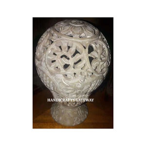 Latest Production Luxurious Natural Soapstone Handmade <b>Carving</b> Leaf Design <b>Candle</b> Stand Holder for Home Decoration <b>Candle</b> Jar - Product Image 1