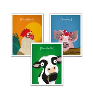 <b>Farm</b> Theme Children's Room Poster <b>Set</b> 3 Pieces 30 X 40 cm Paper Wall Decor - Product Image 5