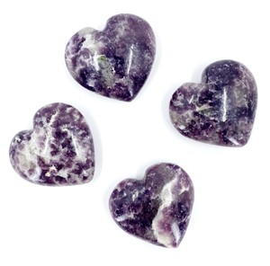 Cœur en Lepidolite Poli en Forme de Mini Cœur, Pierre Précieuse Religieuse, Idéal pour la Méditation et la Décoration de Mariage - Vente Chaude - Product Image 1