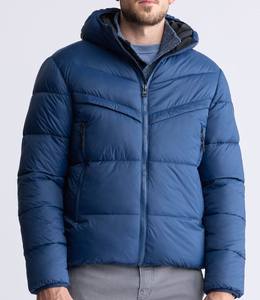 Puffer Jacket Windbreak Wholesale Custom Lightweight Quilted Puffer Baggy Oversized Hooded Down Jacket for <b>Men</b> <b>Blue</b> Colour - Product Image 1
