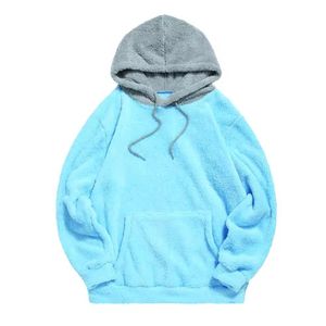 2025 nouvelle veste Sherpa surdimensionnée à capuche zippée pour hommes avec col brodé et sweat ceinturé veste à capuche pour hommes - Product Image 3