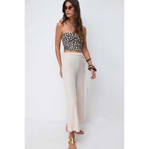 Pantalones de Punto de Corte Informal y Relajado con Elegante Detalle de Lazo - Product Image 4