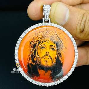 Completamente helado Picture Lab Grown Pendant Hip Hop Bling Diamonds en plata de ley 925 Diseño personalizado - Product Image 2