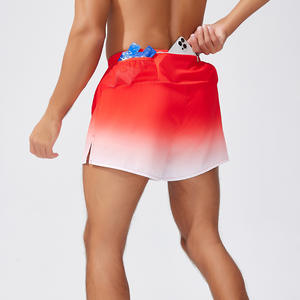 Nouveau Style Activewear 2 Couche Shorts De Course Séchage Rapide Gradient Coloré ShortsDDP expédition - Product Image 2