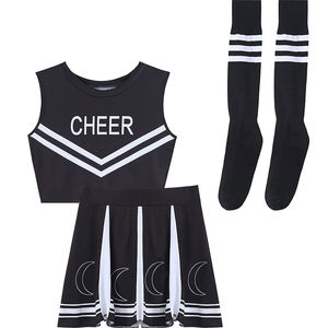 Uniformes de cheerleading sur mesure de haute qualité en gros, tenues de jupe de cheerleader sexy avec design en strass - Product Image 4