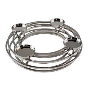 Nuevo soporte de vela de Metal plegable para centro de mesa candelabro hecho a mano de plata único para decoración de bodas y fiestas - Product Image 3