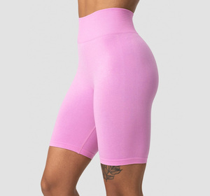 <b>Women</b> Seamless <b>Pink</b> Biker Shorts | High Waist Compression Workout Shorts - Product Image 1