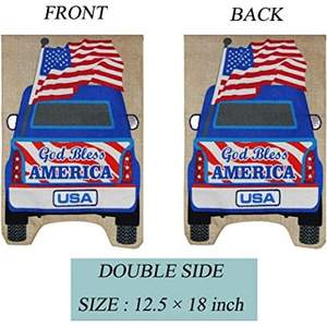 Lot de 2 drapeaux de jardin, bannière God Bless America, drapeau patriotique en toile de jute pour camionnette américaine, drapeaux verticaux double face 12,5 x 18 pouces - Product Image 3