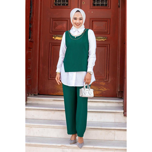 ชุดฮิญาบดีกระดุมด้านข้างมี3ชิ้นสีมรกต - Product Image 5