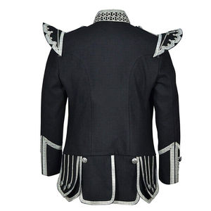 Nouvelle veste doublet écossaise noire pour bagarreurs de bagpipes, tunique doublet - Product Image 2