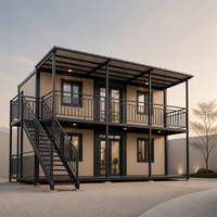 Maison conteneur extensible de luxe à double étage de 40 pieds, prête pour les climats froids et chauds