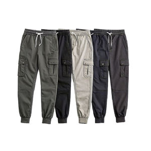 Joggers de sarga de carga con 6 bolsillos para hombre, elegantes y duraderos para ropa informal, con cintura ajustable, bolsillos profundos y cómodos - Product Image 1