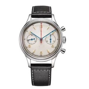 <span class=keywords><strong>Orologio</strong></span> Cronografo al Quarzo da <span class=keywords><strong>Uomo</strong></span> Stile <span class=keywords><strong>Classico</strong></span> da Pilota <span class=keywords><strong>Orologio</strong></span> da Polso Design Vintage Aeronautico Cinturino in Pelle Impermeabile di Lusso Business - Product Image 4