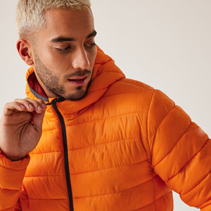 Vestes matelassées pour hommes avec logo personnalisé de nouvelle marque 2025, meilleure qualité, mode promotionnelle, veste d'hiver orange matelassée pour hommes - Product Image 2