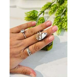 Anillo de Plata de Ley con Caballo Salvaje y Piedra Natural, Chapado en Oro Rosa de 18K, Talla 7, Engaste de Bisel, Estilo Suroeste, para Regalo - Product Image 2