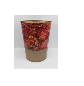 Vase à fleurs en métal de conception classique et émail de décalcomanie de jardinière fini pour la maison et le pot de fleur décoratif extérieur fait à la main personnalisé - Product Image 2