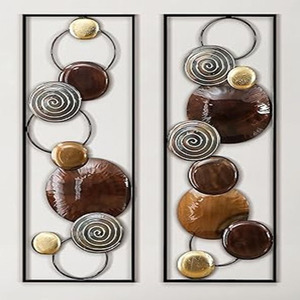 Décoration murale en métal Art mural abstrait Boho Décor moderne du milieu du siècle Art mural minimaliste - Product Image 2