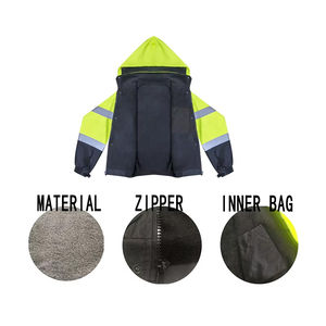 Vente en gros Vestes de sécurité imperméables personnalisables pour hommes Vêtements de travail réfléchissants avec logo personnalisé Caractéristiques de sécurité haute visibilité Sweat à capuche - Product Image 5