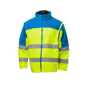 Hi Vis Reflector Softshell Chaqueta larga para hombres Ropa de trabajo de seguridad de construcción impermeable de alta calidad con cuello con capucha - Product Image 4