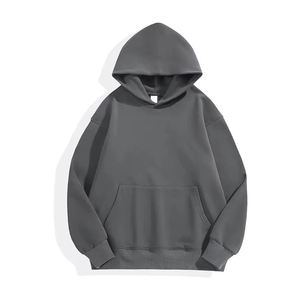 Pull en jersey à capuche 100% coton, motif uni, impression numérique, confortable pour l'hiver - Product Image 1
