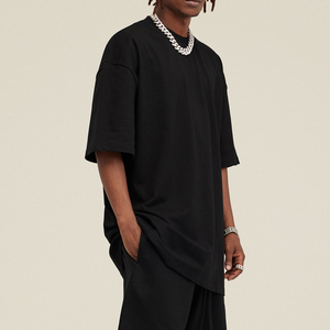 Luxury <b>Black</b> T <b>Shirt</b> Heavy Weight Cotton Tshirt Drop Shoulder Plain T-<b>Shirt</b> for <b>Men</b> T-<b>shirt</b> for <b>men</b> DDP Shipping - Product Image 3