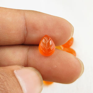 ลูกปัดแกะสลักพลอยรูปทรงใบไม้คาร์เนเลี่ยนลูกปัดคริสตัลแบบหลวมสำหรับทำเครื่องประดับ - Product Image 5