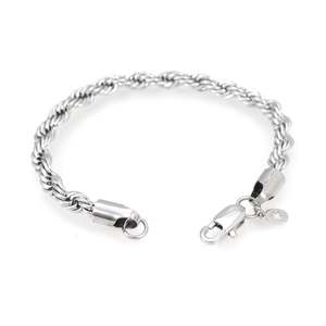 Pulsera de Cadena de Eslabones de 6 mm, Moderna, en Plata con Baño de Rodio, Unisex, para Uso Diario, Regalo - Product Image 1