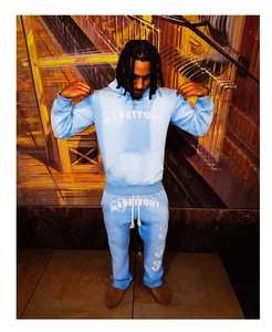 Sweat à capuche zippé vintage pour homme, 100% coton, effet délavé, avec patch brodé et strass - Product Image 5