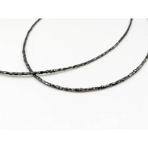 Perles tubulaires facettées 100% naturelles 1,3-2,5 mm, perles de diamant noir 14 pouces, taille de perçage 0,40 mm, collier pour la fabrication de bijoux - Product Image 3