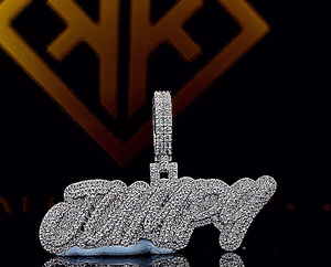 Número personalizado Hip Hop colgante, personaliza tu letra, colgante de número Hip Hop para hombres, colgante de moissanita, joyería Ice Out Hip Hop - Product Image 1