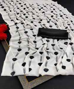 Sari en soie pour fête de mariage indienne, design moderne et tendance, prix de gros bas - Product Image 5