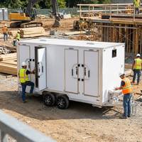 Remorque de toilettes mobiles innovante, toilettes portables avec surveillance intelligente des niveaux de déchets et de la consommation d'eau