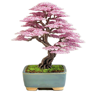 Arbre bonsaï artificiel en fleurs de cerisier rose romantique pour la Saint-Valentin, décoration d'intérieur en cuivre, cadeau pour Halloween, Nouvel An, Pâques - Product Image 1