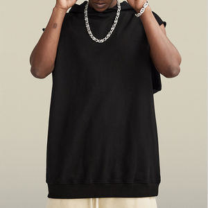 Sweat à capuche sans manches avec logo personnalisé, poids lourd 300-500GSM, surdimensionné 100% coton, impression 3D graphique, sweat-shirts à capuche pour hommes - Product Image 2