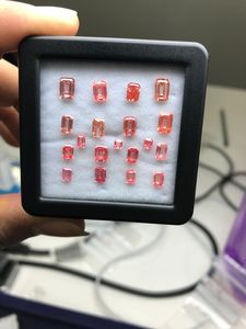 Lote de Diamantes Sintéticos Rosados de Laboratorio, Corte Mixto, Forma de Media Luna, Trapecio y Cometa, Diamantes Rosados Sintéticos Sueltos para Joyería - Product Image 4