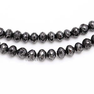 Perles de diamant noir naturel 6-8 MM, rondes facettées, en vrac pour la fabrication de bijoux, vente en gros, approvisionnement en gros - Product Image 2