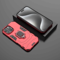 Étui de téléphone portable robuste antichoc avec anneau magnétique rotatif à 360 degrés, support en TPU+PC pour Google Pixel 3/4