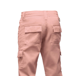 กางเกงคาร์โก้ผู้ชายคุณภาพสูงมี6กระเป๋าสีชมพูแซลมอนอ่อนขนาดพลัสไซส์ผ้าคอตตอนระบายอากาศได้ดี - Product Image 4