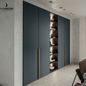 Armoire de chambre à coucher modulaire en bois avec porte coulissante multifonctionnelle de style européen moderne haut de gamme personnalisée JY Project, miroir, maison, hôtel - Product Image 5