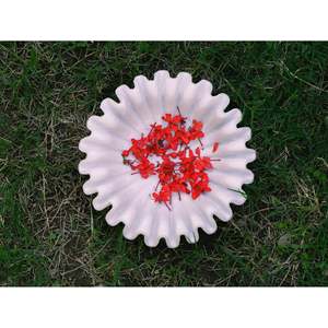 Cuenco decorativo con bordes ondulados blancos - Product Image 2
