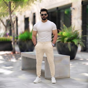 Pantalon large décontracté pour homme en polyester 100 % avec taille élastique, nouveau design, couleur unie, vente en gros Leather Spot - Product Image 2